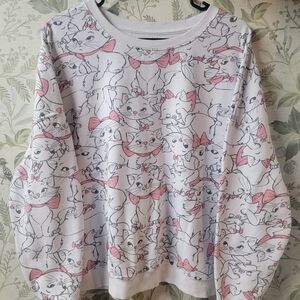 Disney Aristocat White and Pink Sweatshirt